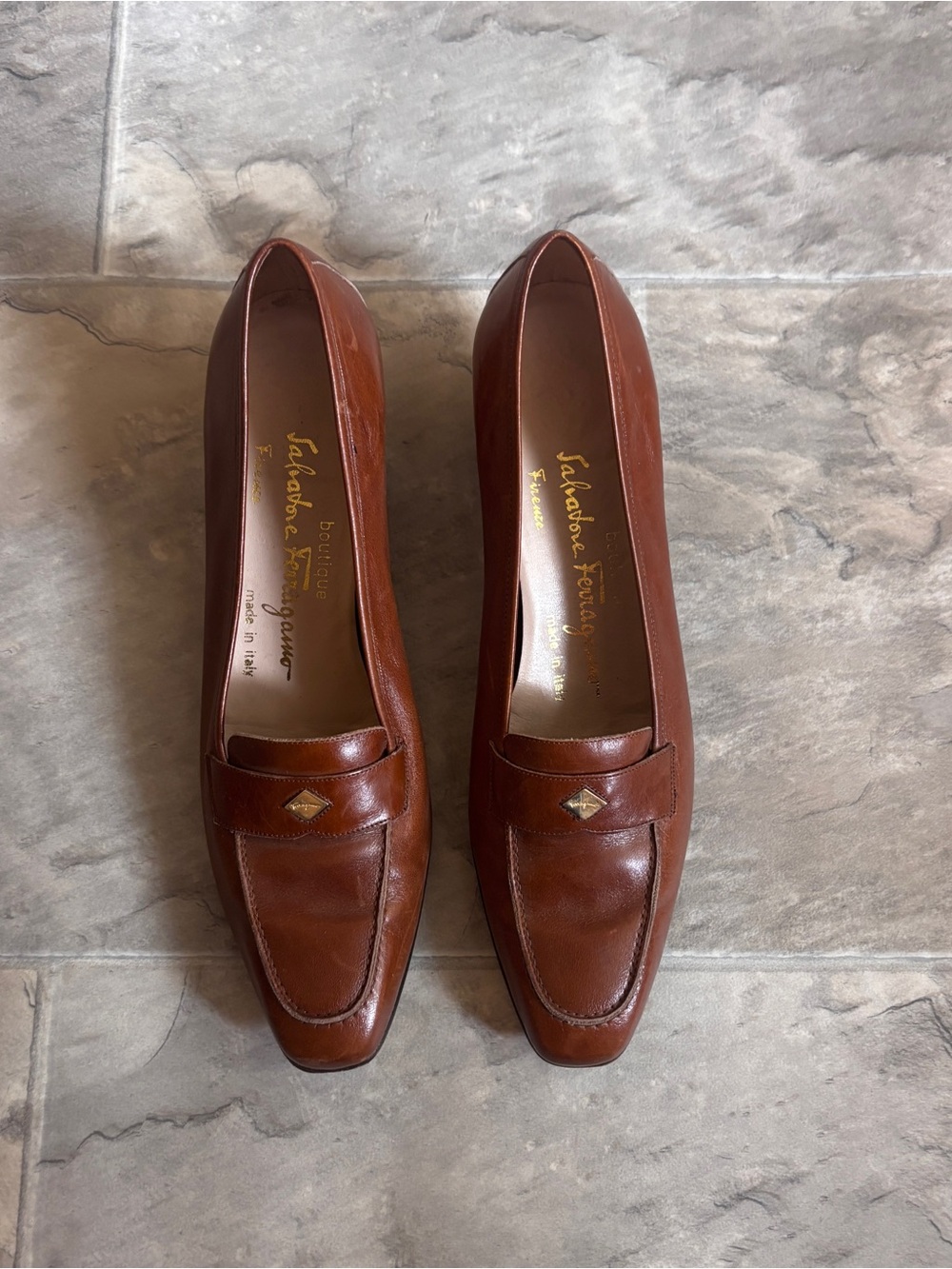 Salvatore Ferragamo Women's Brown Leather Loafers AAAA 8 size